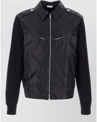 Brunello Cucinelli - Leather And Knit Jacket - Lyst