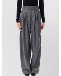 Soeur - High Waist Wool Blend Trousers With Belt - Lyst