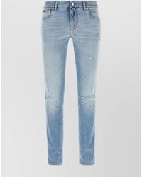 Dolce & Gabbana - Slim-Fit Distressed Stonewashed Jeans - Lyst