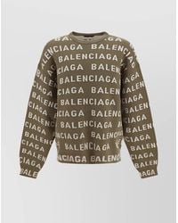 Balenciaga - Logo Knit Wool Crewneck Jumper - Lyst