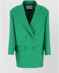 Valentino Garavani - Silk Oversized Double-Breasted Blazer - Lyst