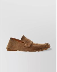 Marsèll - Suede Moc Toe Loafers With Rubber Sole - Lyst