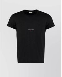 Saint Laurent - Logo Cotton T-Shirt - Lyst