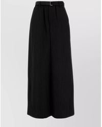 Sacai - Wool Embroidered Wide-Leg Trousers - Lyst