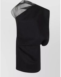 Sportmax - Virgin Wool Asymmetric Sleeveless Mini Dress - Lyst