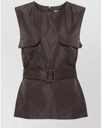 P.A.R.O.S.H. - Sleeveless Belted Top - Lyst