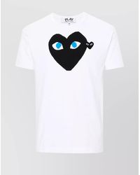 Comme des Garçons - Heart Print Cotton T-Shirt - Lyst