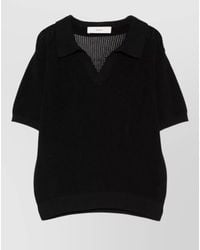 DUNST - Cotton Linen Polo Shirt V Neck - Lyst
