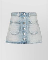 Courreges - Denim Skirt With Belt Loops And Pockets - Lyst
