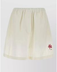 Prada - Linen Shorts Elastic Waistband Relaxed Silhouette - Lyst