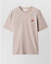Maison Kitsuné - Organic Cotton Jersey Fox Head Patch Crew Neck T-Shirt - Lyst