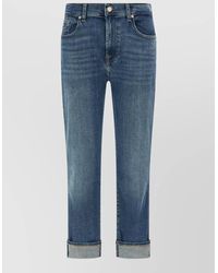 7 For All Mankind - Cropped Relaxed Skinny Jeans - Lyst