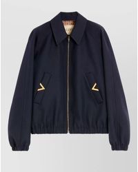 Valentino - Wool Blend Blouson Jacket Featuring Pockets - Lyst