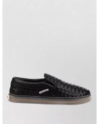 Bottega Veneta - Slip On Loafers Woven Texture Rubber Sole - Lyst