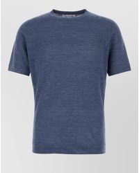 Brunello Cucinelli - Linen Blend Crew Neck Short Sleeve Sweater - Lyst