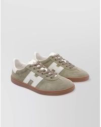 Hogan - Round Toe Suede Low Top Sneakers - Lyst