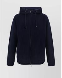 Herno - Wool Reversible Hooded Ribbed Knit Cardigan Jacket - Lyst