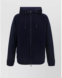 Herno - Wool Reversible Hooded Ribbed Knit Cardigan Jacket - Lyst