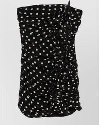 Nina Ricci - Silk Polka-Dot Ruffled Strapless Mini Dress - Lyst