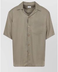 Saint Laurent - Silk Shirt Geometric Motif Bowling Collar - Lyst