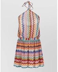 Missoni - Metallic Zigzag Print Sleeveless Short Jumpsuit - Lyst