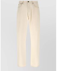 Prada - Contrast Stitching Structured Straight Leg Jeans - Lyst