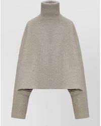 Rick Owens - Alpaca Wool Turtleneck Long-Sleeve Poncho - Lyst