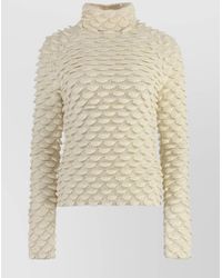 Bottega Veneta - Knit Turtleneck Sweater With Fish Scale Design - Lyst