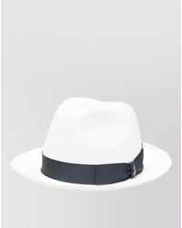 Borsalino - Federico Raffia Hat Grosgrain Ribbon Wide Brim - Lyst