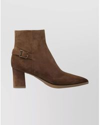 Santoni - Suede Leather Ankle Boots - Lyst