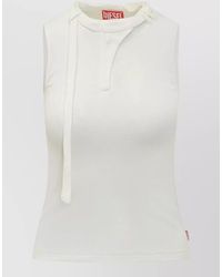 DIESEL - Ribbed Sleeveless Cotton Tank Top - Lyst