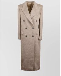 Tagliatore - Long Alpaca Wool Coat With Faux Fur - Lyst