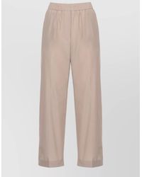 Peserico - Straight Leg Cotton Blend Tailored Trousers - Lyst