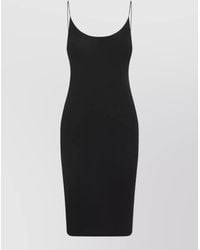 Saint Laurent - Open Back Cassandre Knit Midi Dress - Lyst