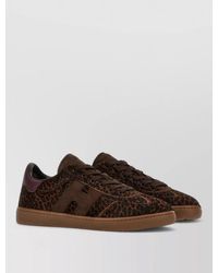 Hogan - Leather Leopard-Print Sneakers - Lyst
