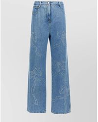 Mach & Mach - Crystal-Embellished Wide-Leg Jeans - Lyst