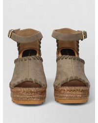 Stella McCartney - Leather Wedge Sandals - Lyst