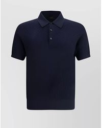 Brioni - Silk Cashmere Knit Short-Sleeve Polo Shirt - Lyst