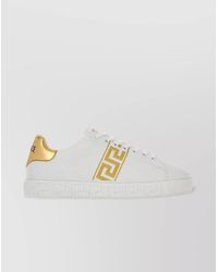 Versace - Leather Sneakers Greca Embroidered Detail Accents - Lyst