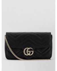 Gucci - Leather Gg Marmont Small Shoulder Chain Bag - Lyst
