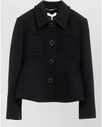 Chloé - Wool Tweed Fitted Cropped Single Breasted Jacket - Lyst