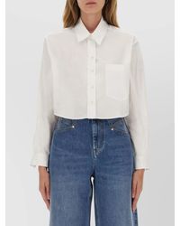 Isabel Marant - Long Sleeve Collared Top With Chest Pocket - Lyst