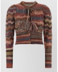 Vivienne Westwood - Mohair Blend Flora Cropped Tassel Cardigan - Lyst