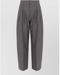 Studio Nicholson - High Waist Wide Leg Cropped Tailored Trousers - Lyst