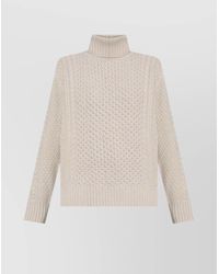 Fabiana Filippi - Knitwear Turtleneck Cable Knit Ribbed Hem - Lyst