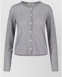 DUNST - Cotton Cardigan Round Neck Long Sleeves - Lyst