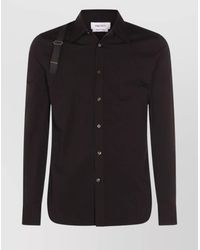 McQueen - Harness Cotton Poplin Long-Sleeve Shirt - Lyst