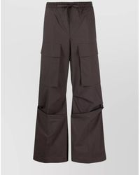 P.A.R.O.S.H. - Cotton Mid-Rise Straight-Leg Cargo Trousers - Lyst
