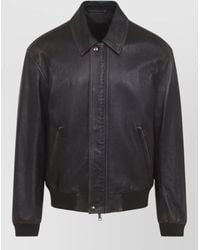 Prada - Lamb Leather Regular-Fit Bomber Jacket - Lyst