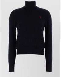 Ami Paris - Merino Wool Ribbed Turtleneck Sweater - Lyst